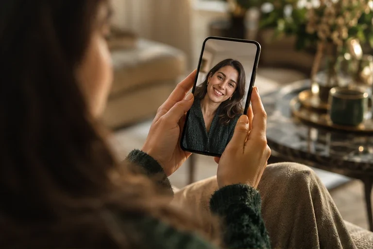A first conversation with a coordinator on a phone screen